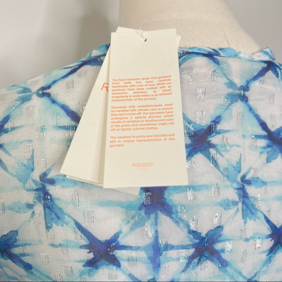 NWT Rococo Sand Volna Maxi Dress in Blue Multi Watercolor Floral Print xsmall - Picture 8 of 13